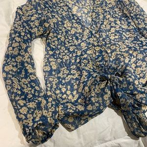 Banana Republic wrap blouse with tie